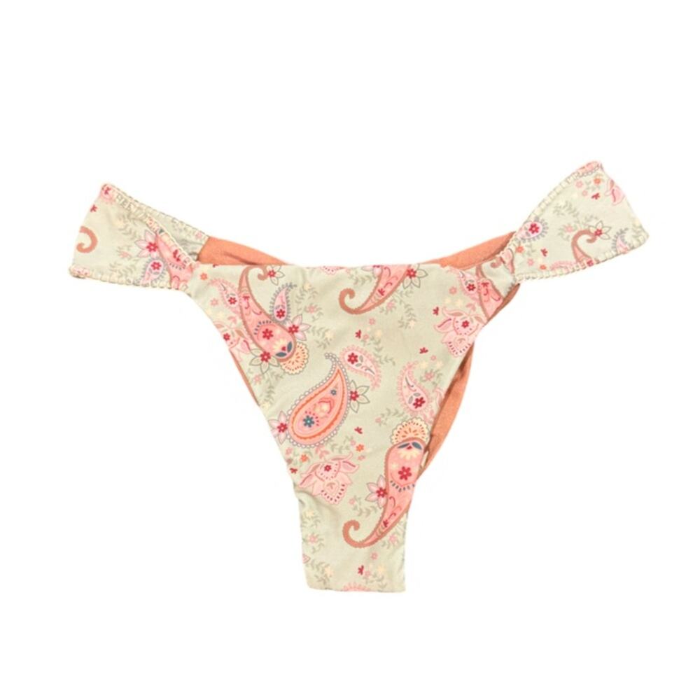 Capitanna Women Mia Paisley Ruched Bikini Bottom - Size M